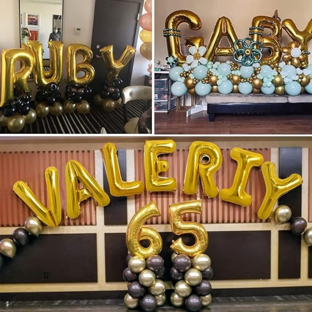 16" Letter P Golden Balloon