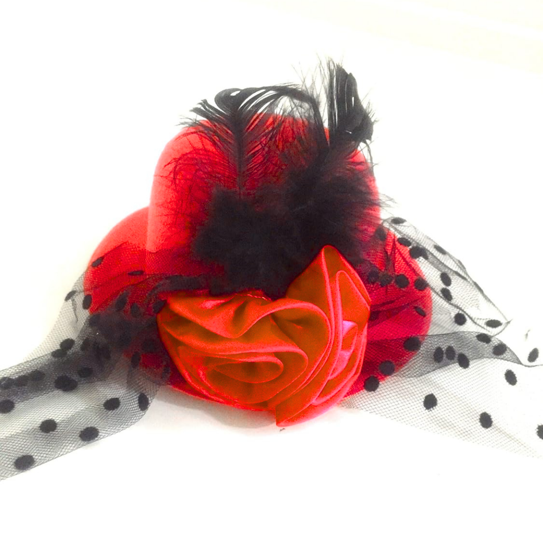 Red Top Hat Headband for Woman for Moulin Rouge Party - 1PC