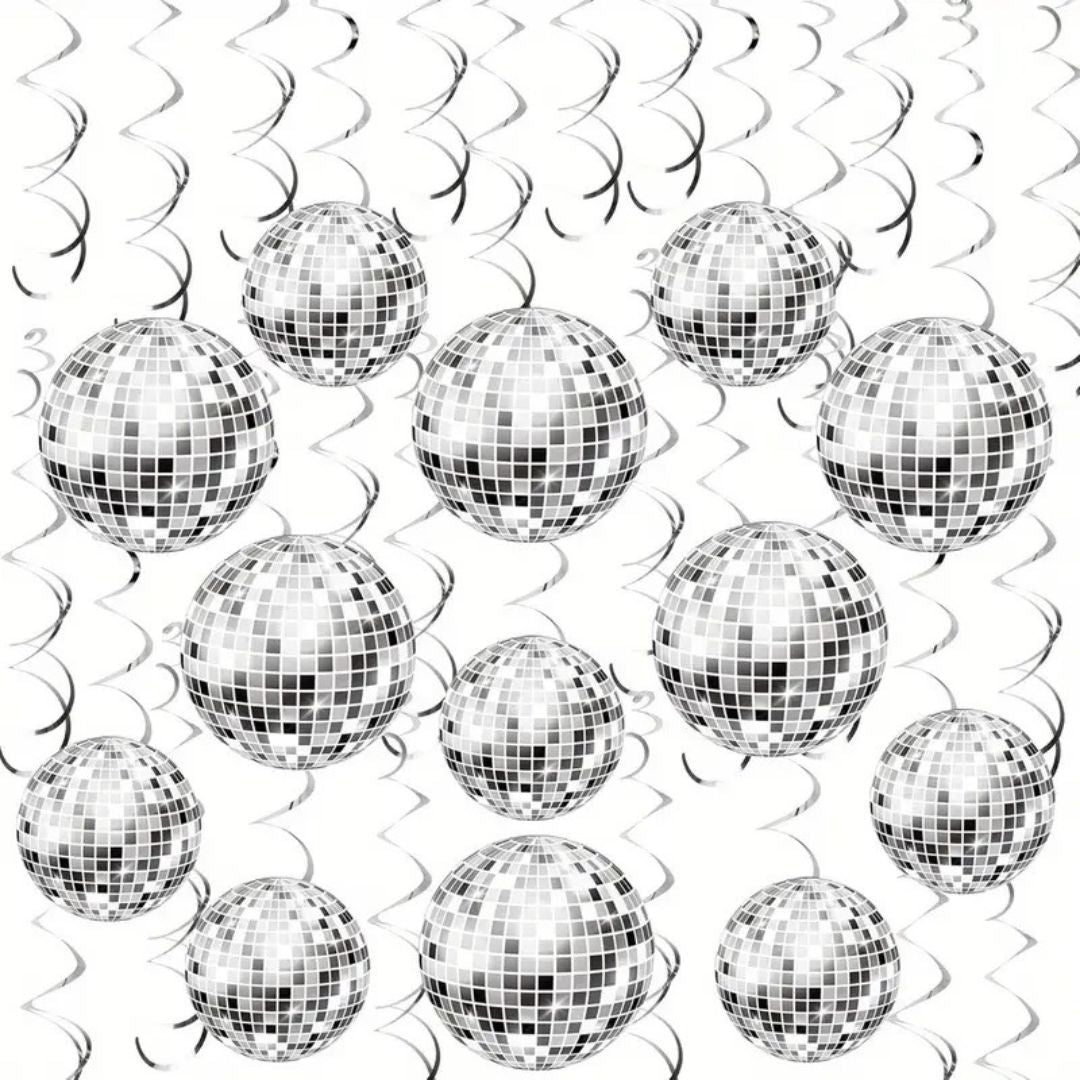 Disco Ball Swirl Decoration - 6PC