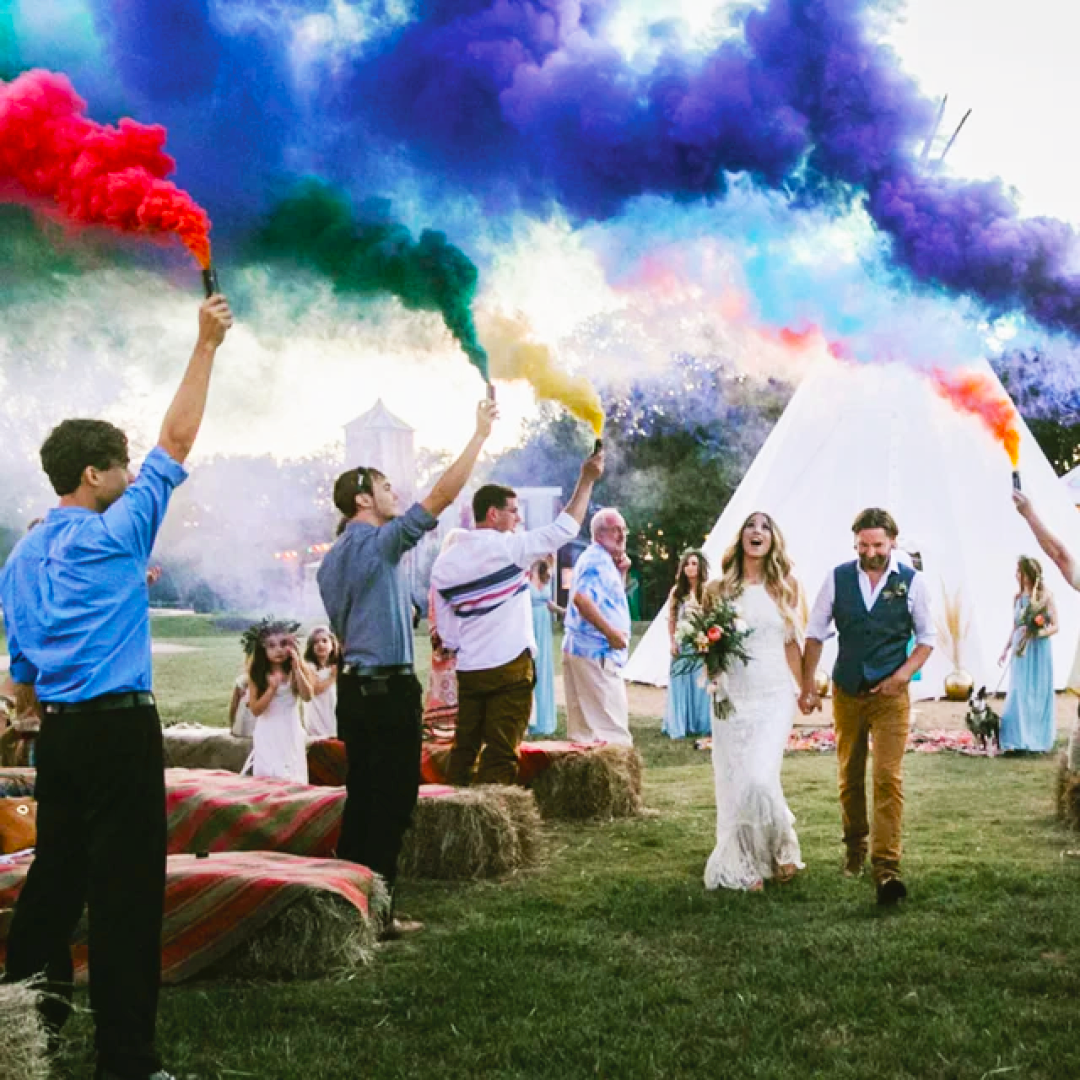 Colored Smoke Bomb for Mehendi/PhotoBooths/Fun Favor - Set of 5
