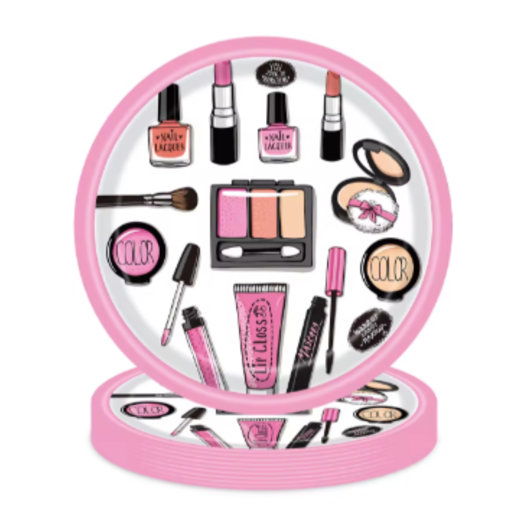9" Glitz and Glam Makeup Party Plates Pack of 8