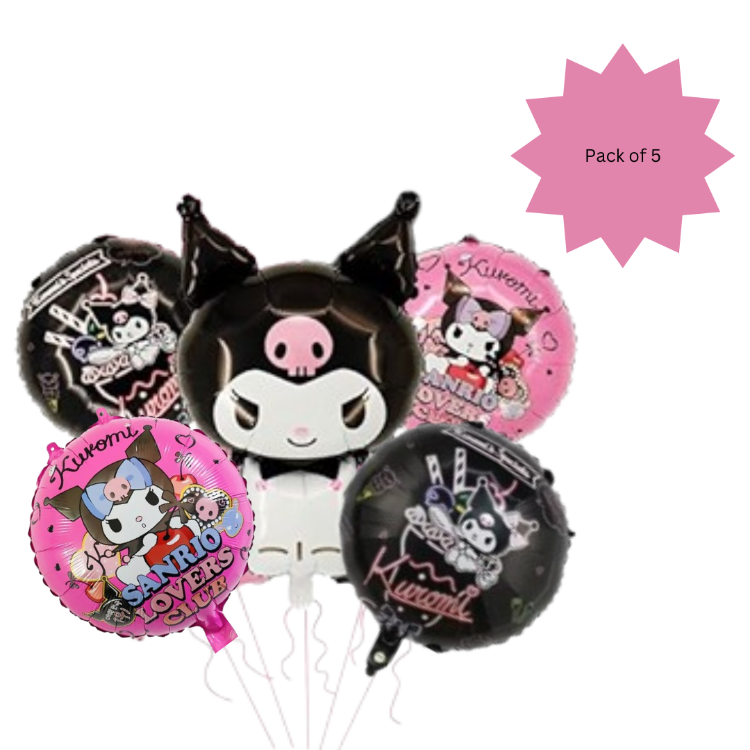 Kuromi Themed Birthday Balloon Set - 5PC