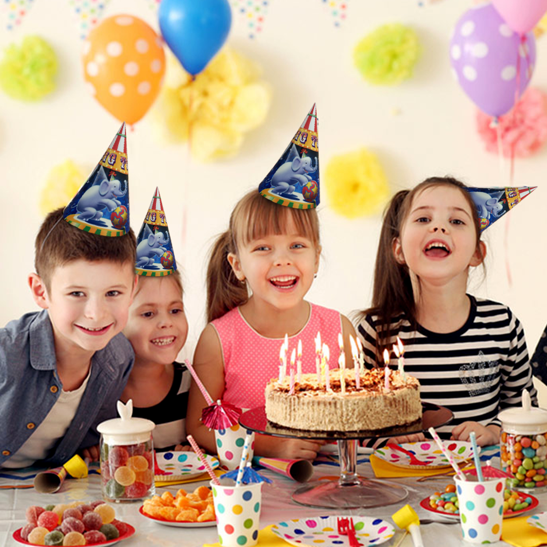 Circus Theme Party Paper Hat for Birthday/ Theme Party - 8Pc