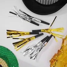Foil Silver & Black Blowouts - 6 PC