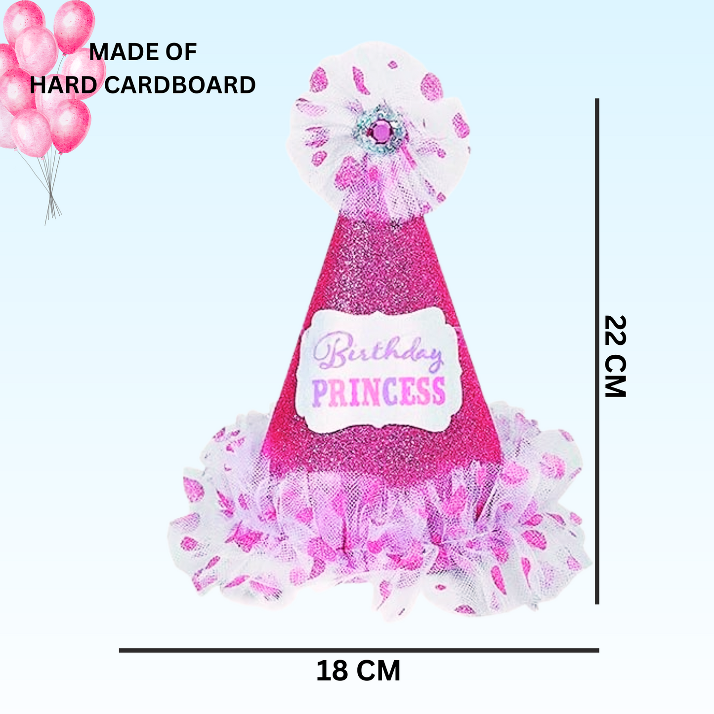 Hot Pink Happy Birthday Cap w/ Tassel & Sash Combo for Girls - 2PC