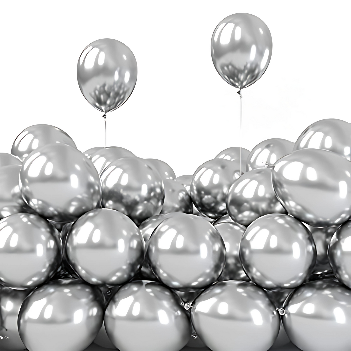 Silver Latex Balloons 10" - Pack of 50 PC