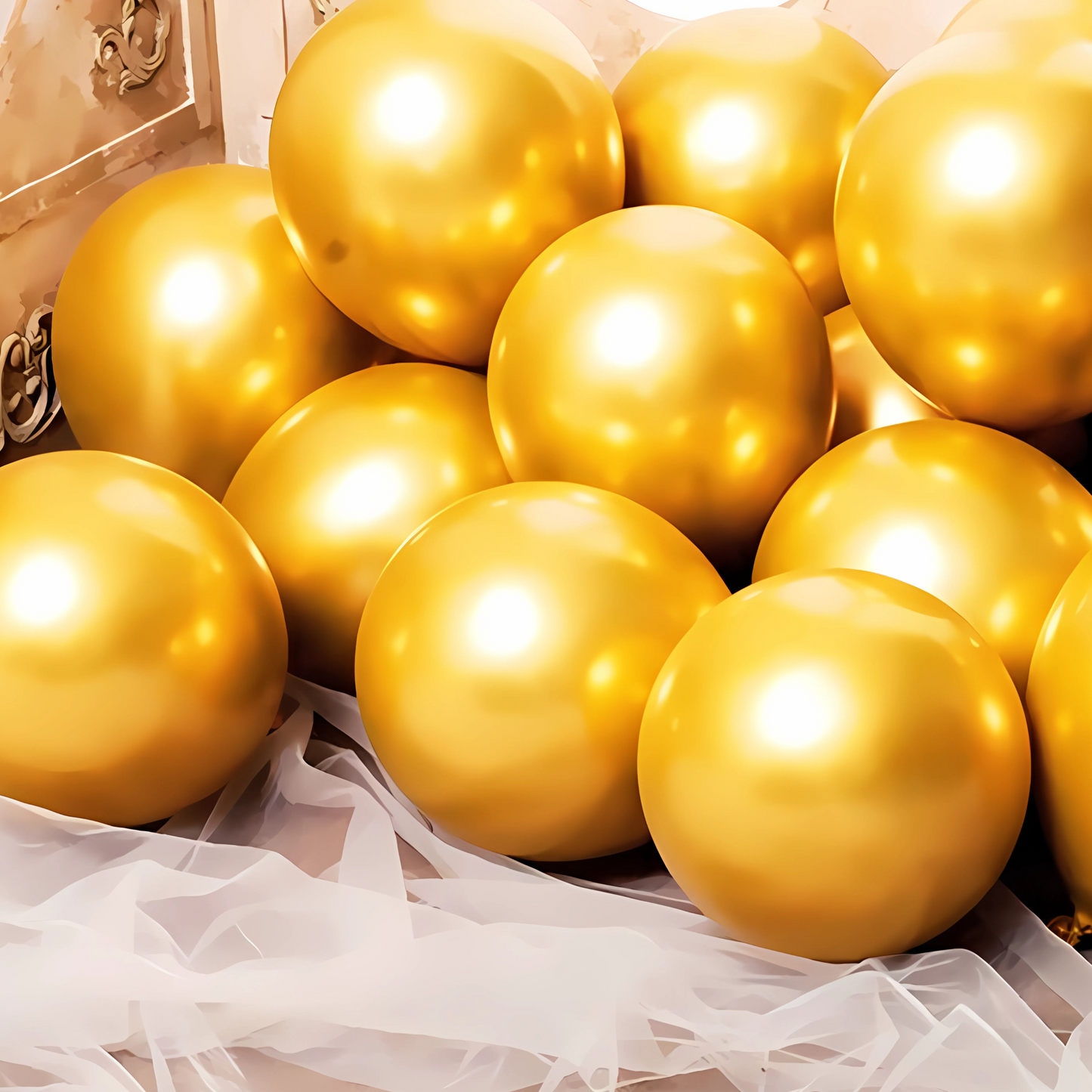 9" Chrome Gold Balloons - 50PC