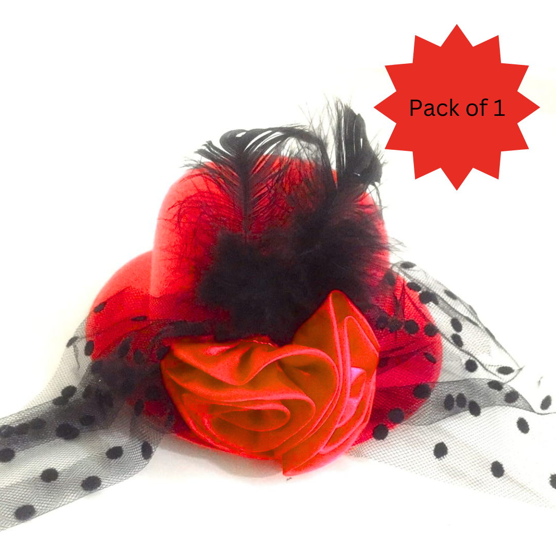 Red Top Hat Headband for Woman for Moulin Rouge Party - 1PC