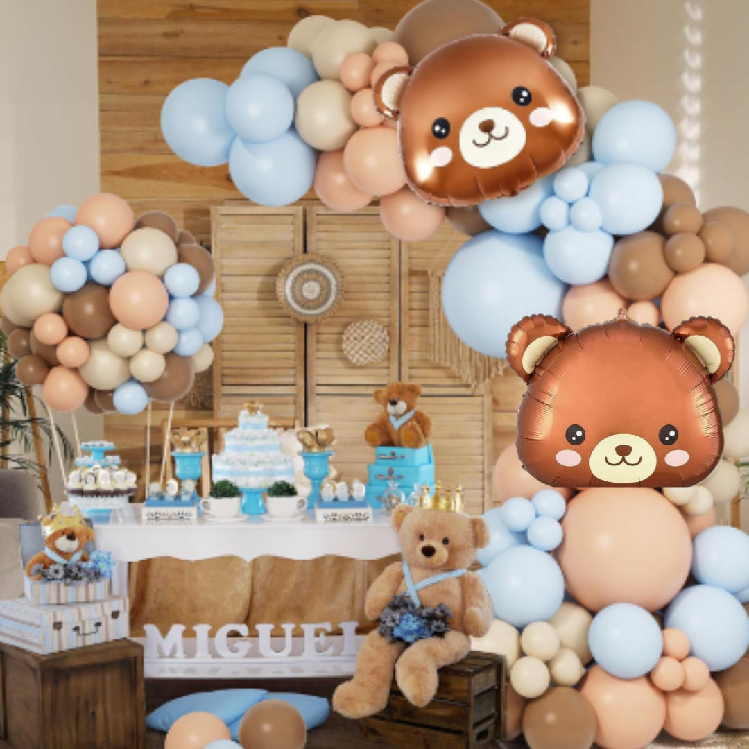 Teddy Bear Brown & Beige Balloon Set - 100PC