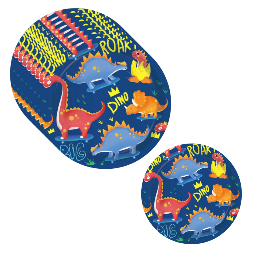 Dinosaur Theme Paper Plates 9"-Pack of 8
