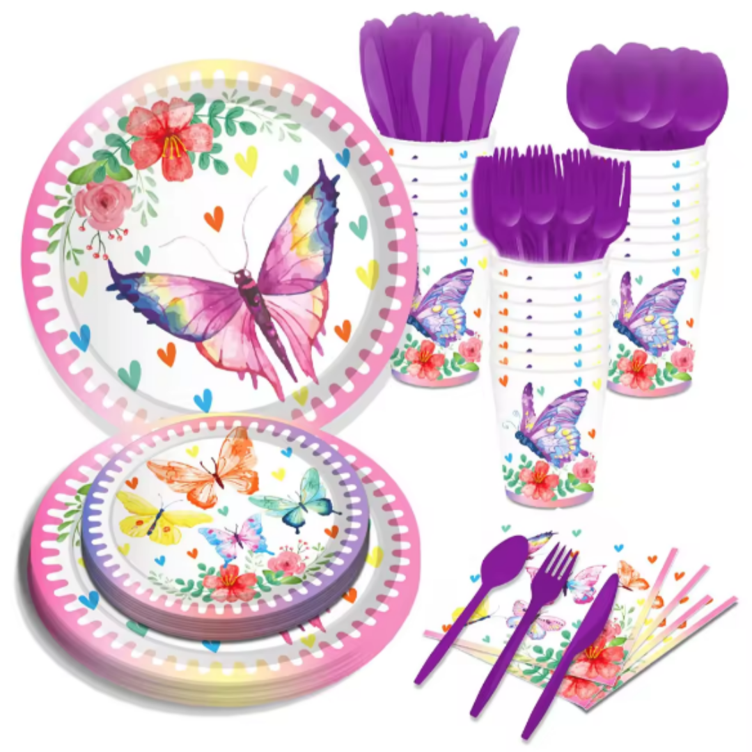 Butterfly Theme Paper Plates-Pack of 8 7"