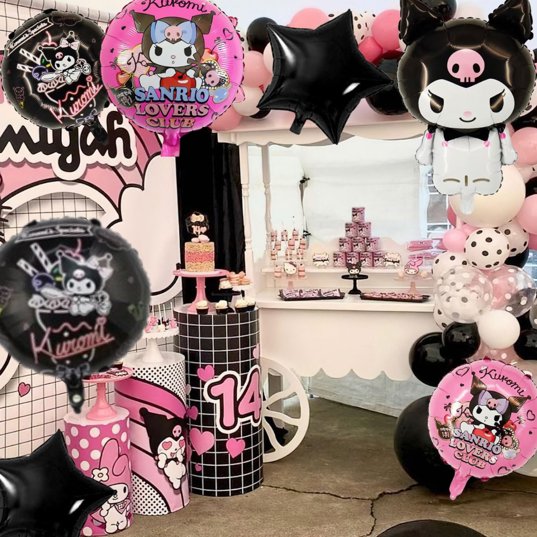 Kuromi Themed Birthday Balloon Set - 5PC