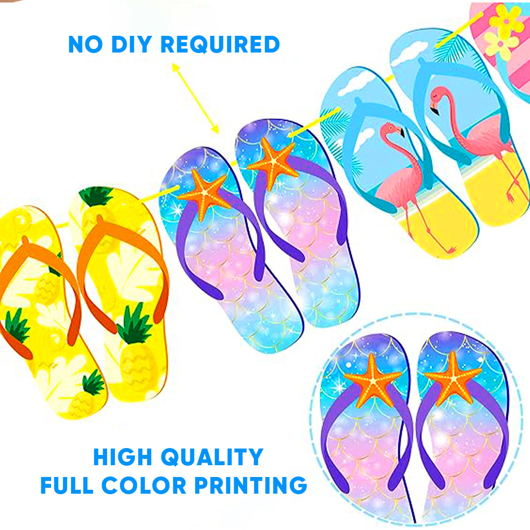Flip Flop Hawaiian Pool Party Swirl Decoration - 5PC