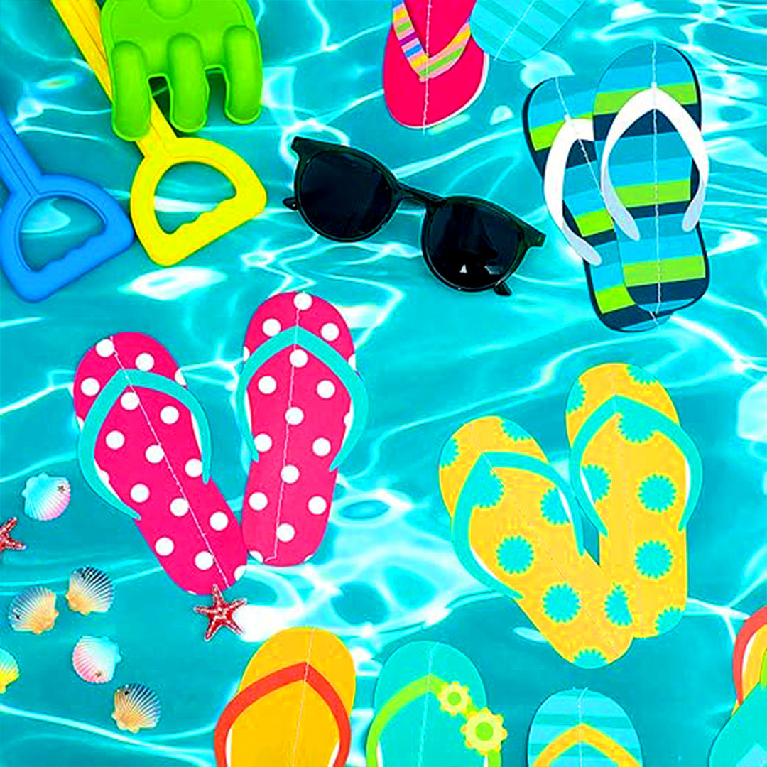 Flip Flop Hawaiian Pool Party Swirl Decoration - 5PC