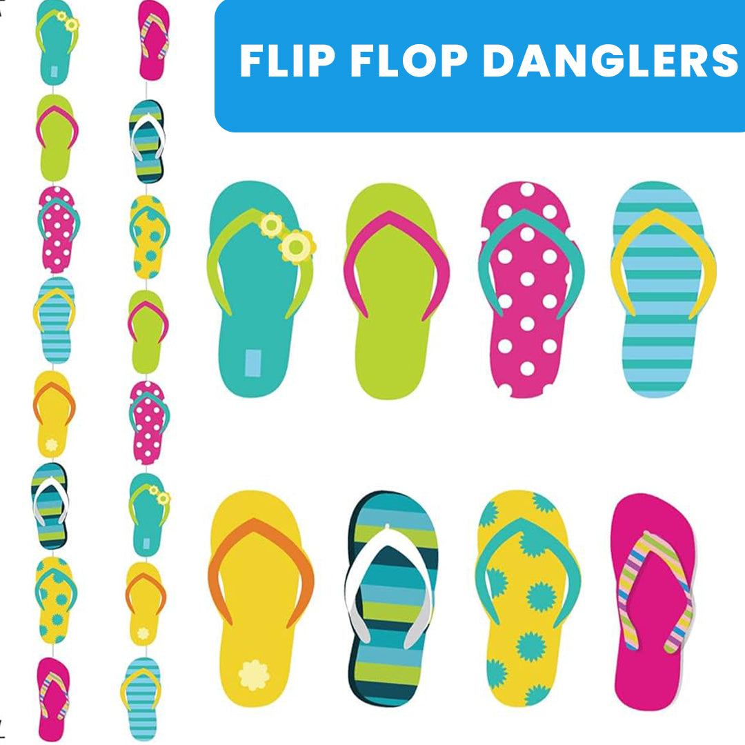 Flip Flop Hawaiian Pool Party Swirl Decoration - 5PC