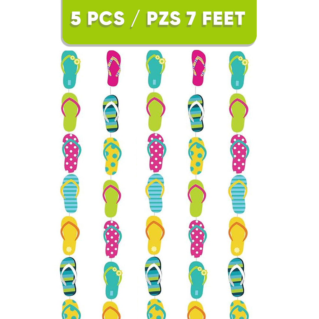 Flip Flop Hawaiian Pool Party Swirl Decoration - 5PC