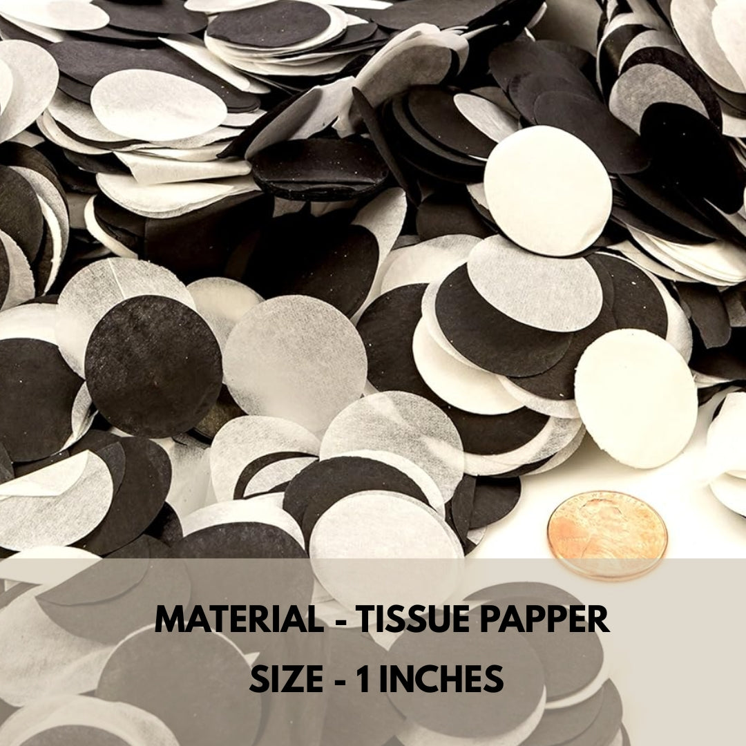 Black & White Tissue Paper Confetti -1PC