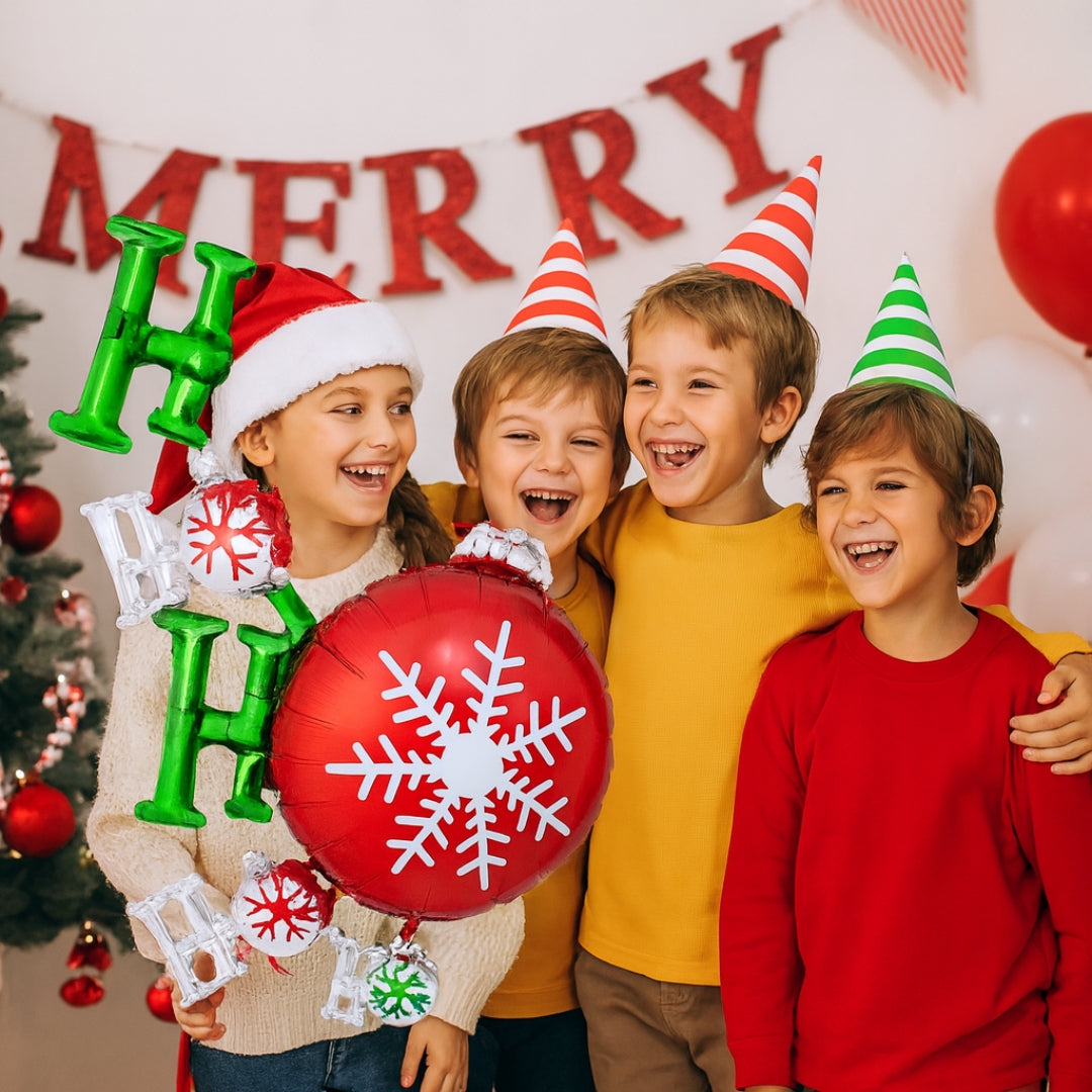 Christmas HO HO HO Metallic Foil Balloon - Air Filled or Helium Quality - 35 inches - 1PC