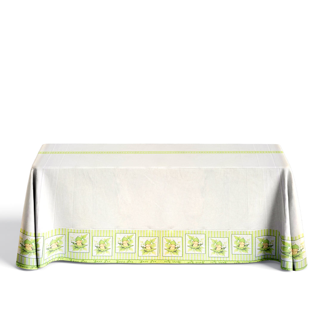Sweet Pea in a Pod Theme Table Cover for Baby Shower - 54 in x 108 in - 1PC