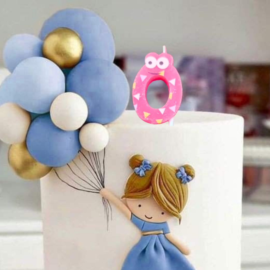 Number 0 Candle with Stars - 3PC