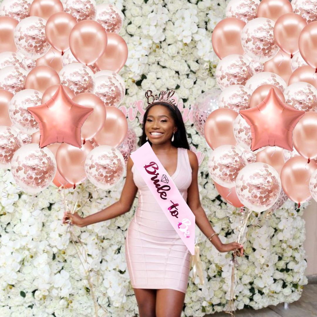 Bride To Be Rose Gold Bachellorette Decor Set - 38PC