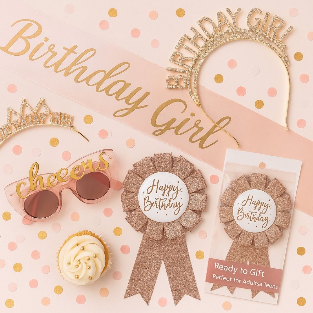 Happy Birtday Rose Gold Award Ribbon - 1PC