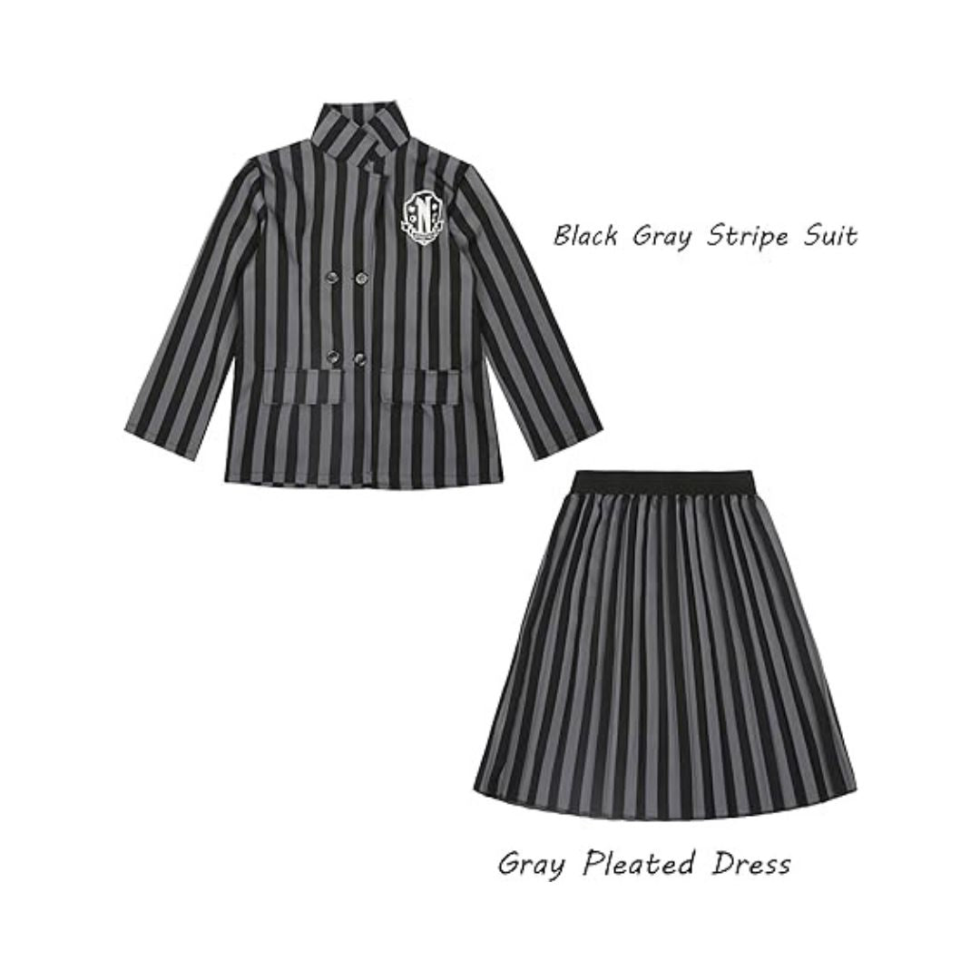 Wednesday Gray Blazer & Skirt Costume Size L