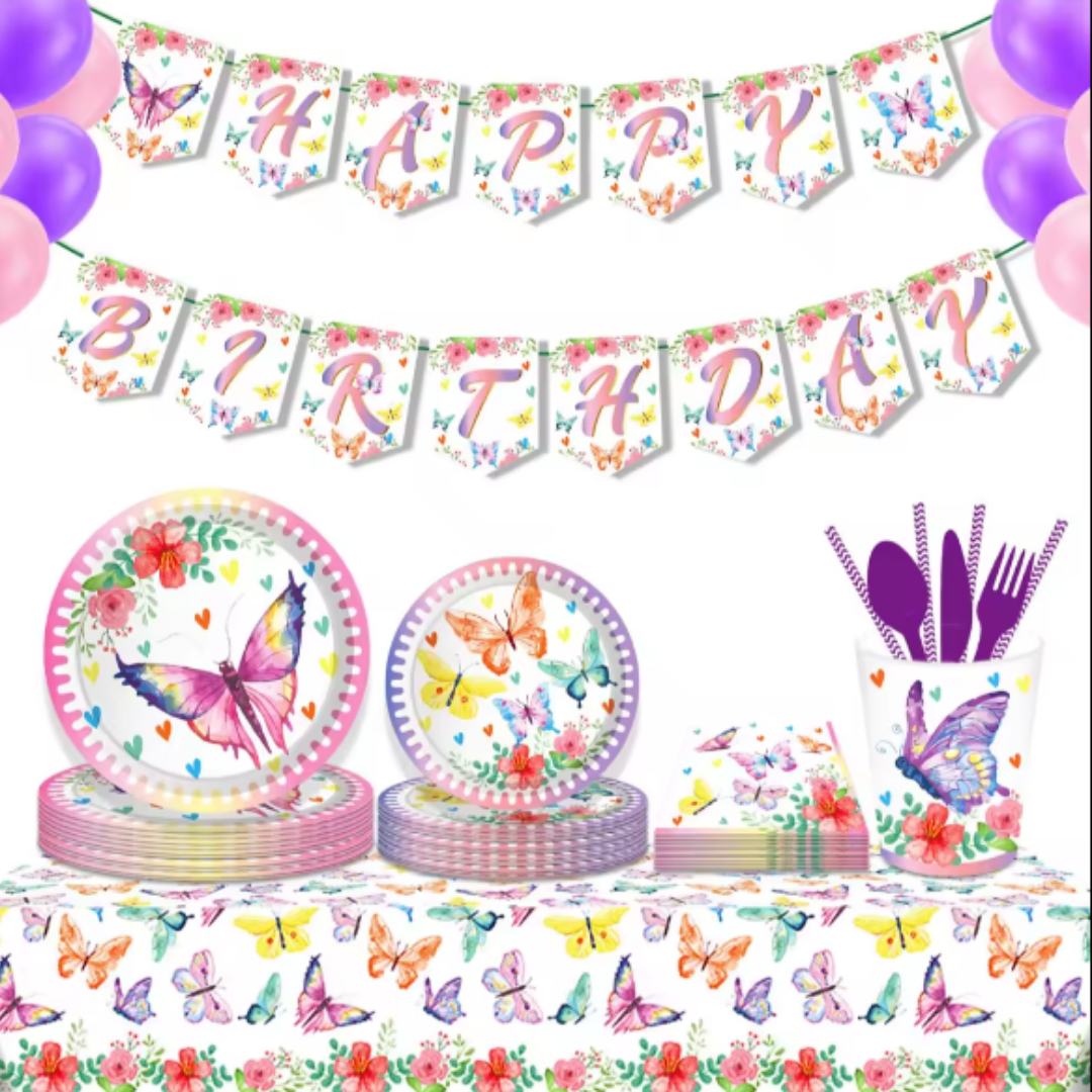 Butterfly Theme Paper Plates -Pack of 8 9"
