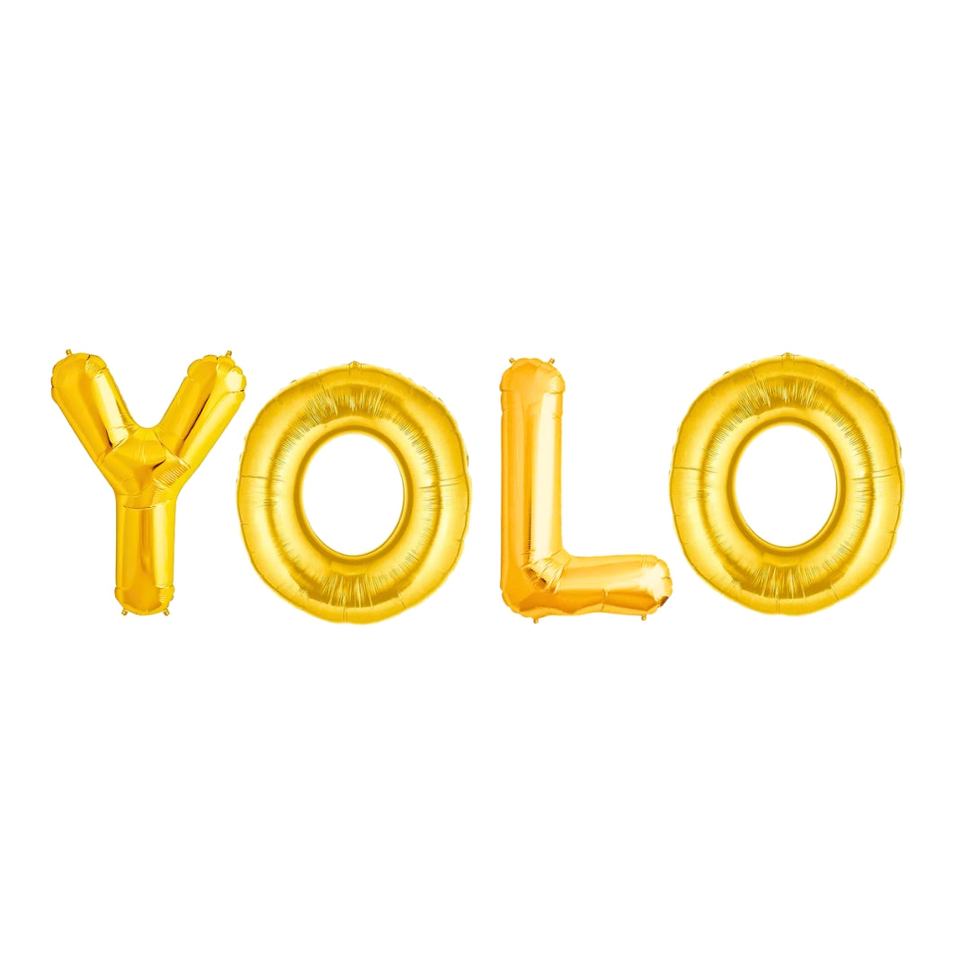 YOLO Foil Reusable Balloon - Helium Quality - 40 inches - 4PC SET