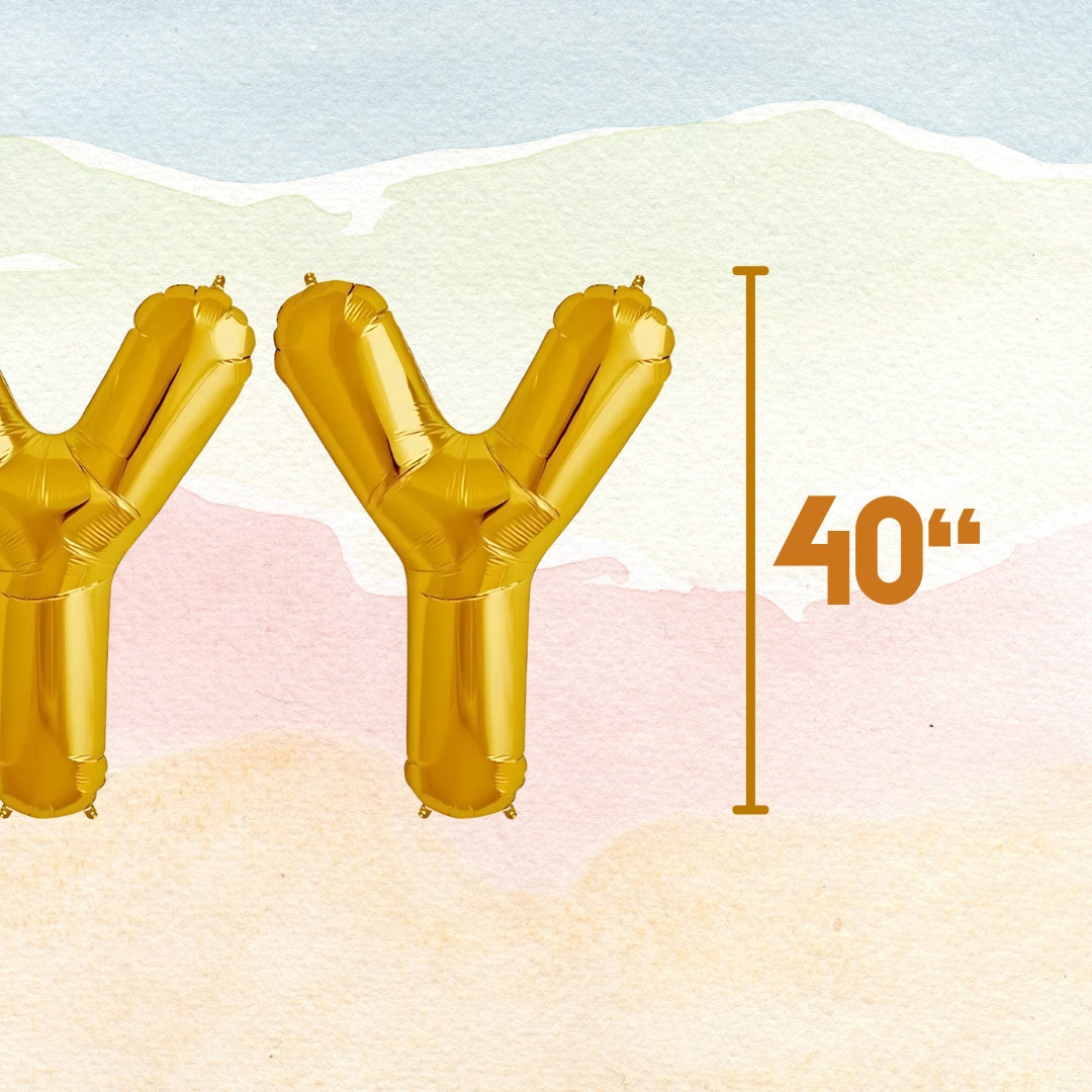 SLAYY Golden Foil Balloon Set - Helium or Air Filled - 40 inches - 5PC