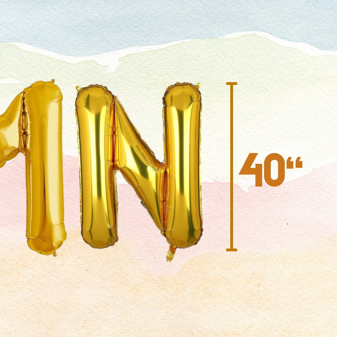 DAMN Golden Foil Balloon Set - Helium or Air Filled - 40 inches - 4PC