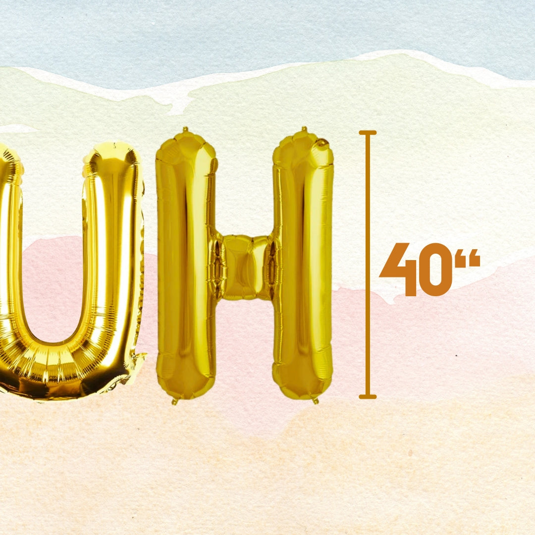 BRUH Golden Foil Balloon Set - Helium or Air Filled - 40 inches - 4PC