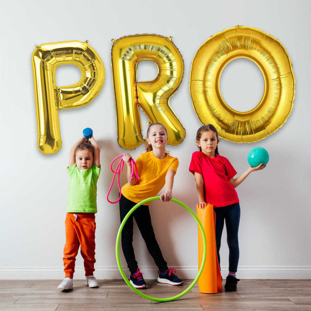 PRO Golden Foil Balloon Set - Helium or Air Filled - 40 inches - 3PC