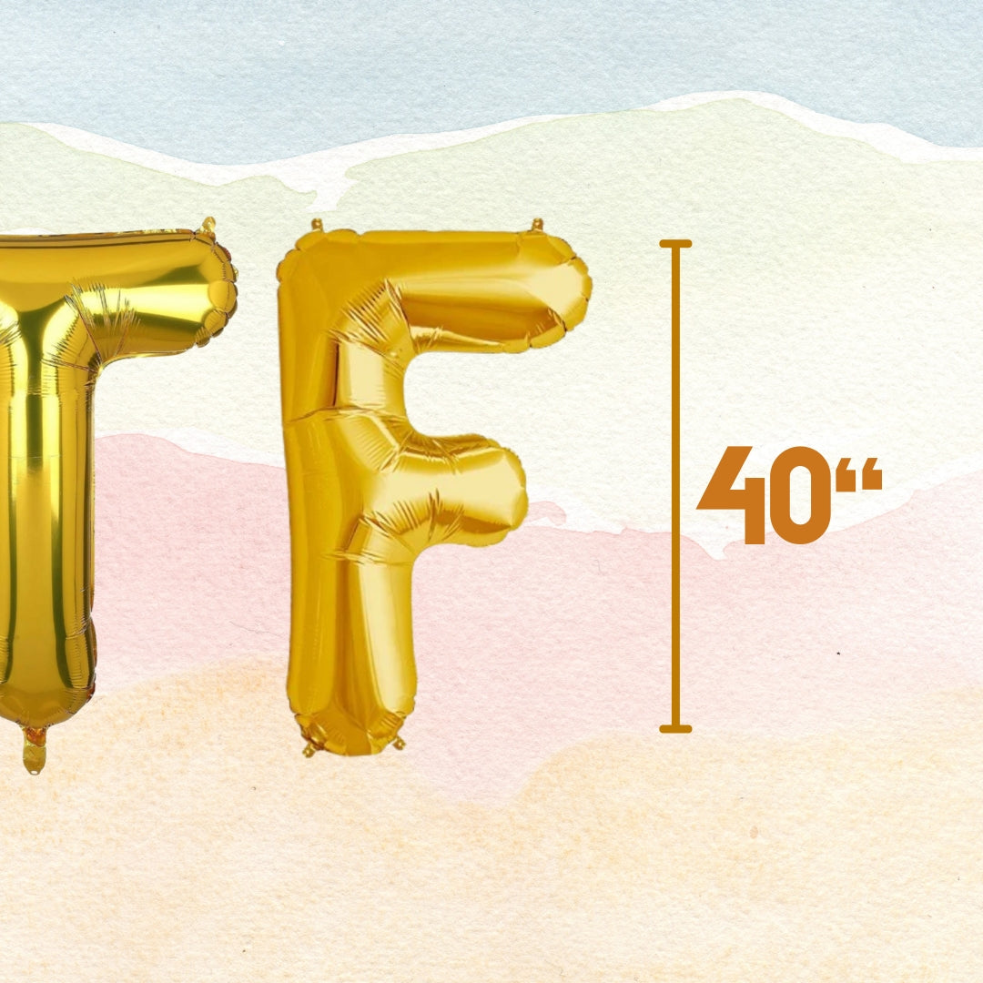 WTF Golden Foil Balloon Set - Helium or Air Filled - 40 inches - 3PC