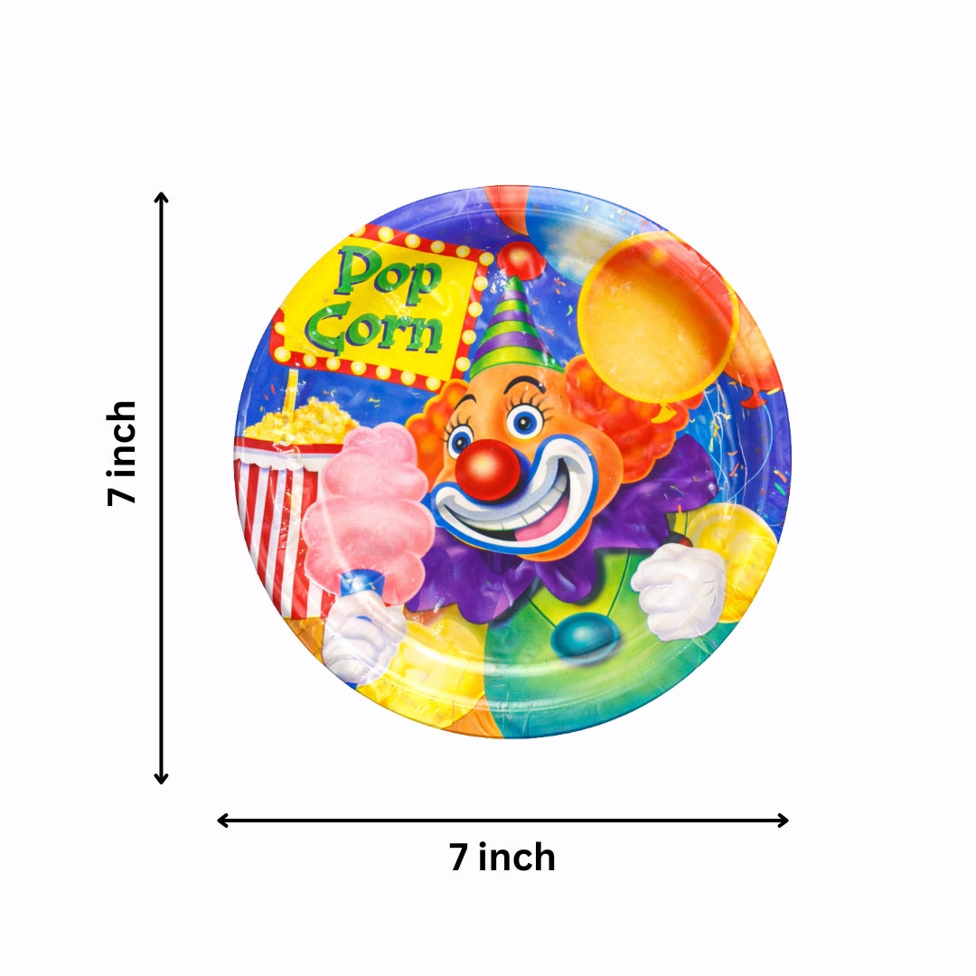 Circus Theme Party Cake/Starter Plates - 7 inches - 8PC