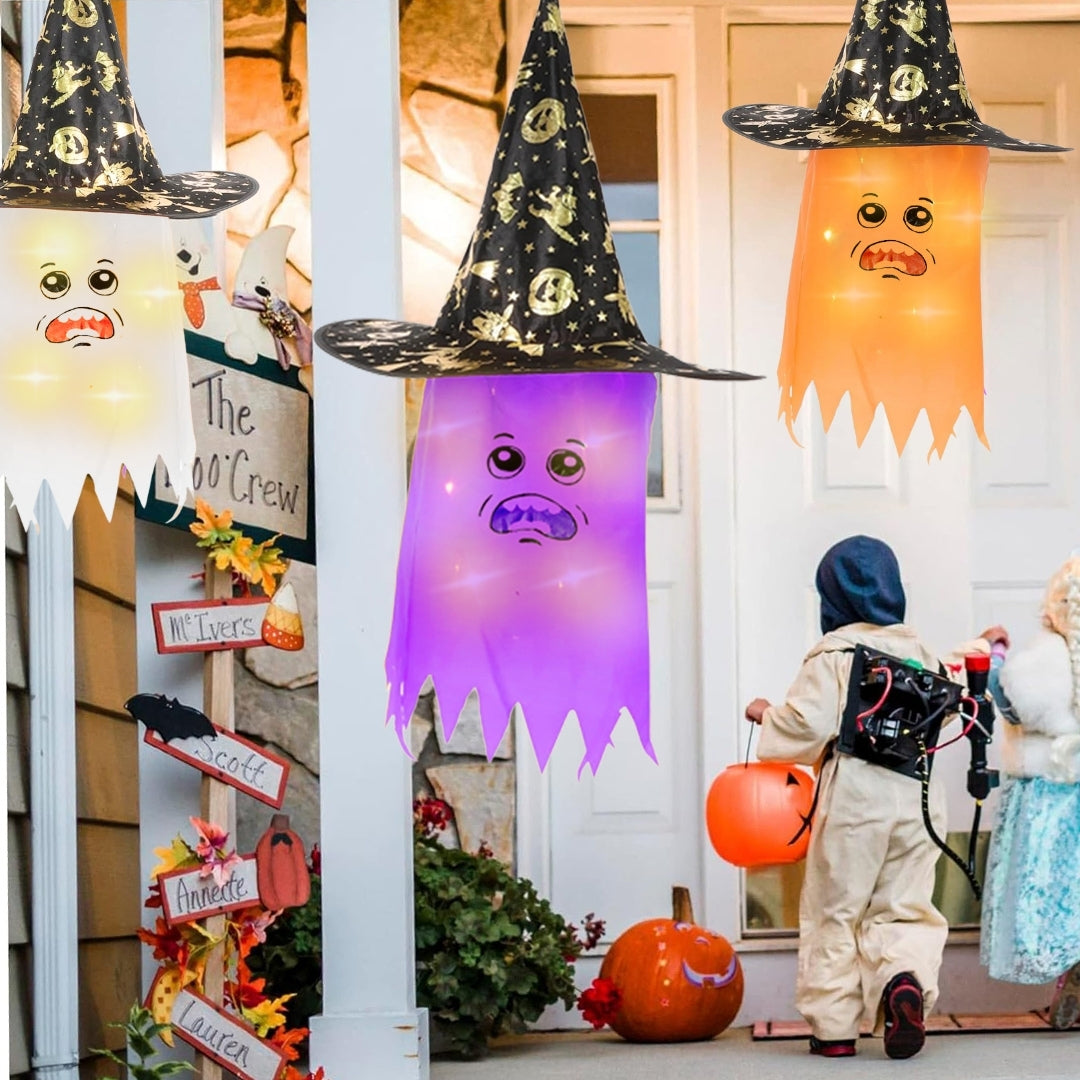 Witch Hat Hanging Decor for Halloween - 3PC