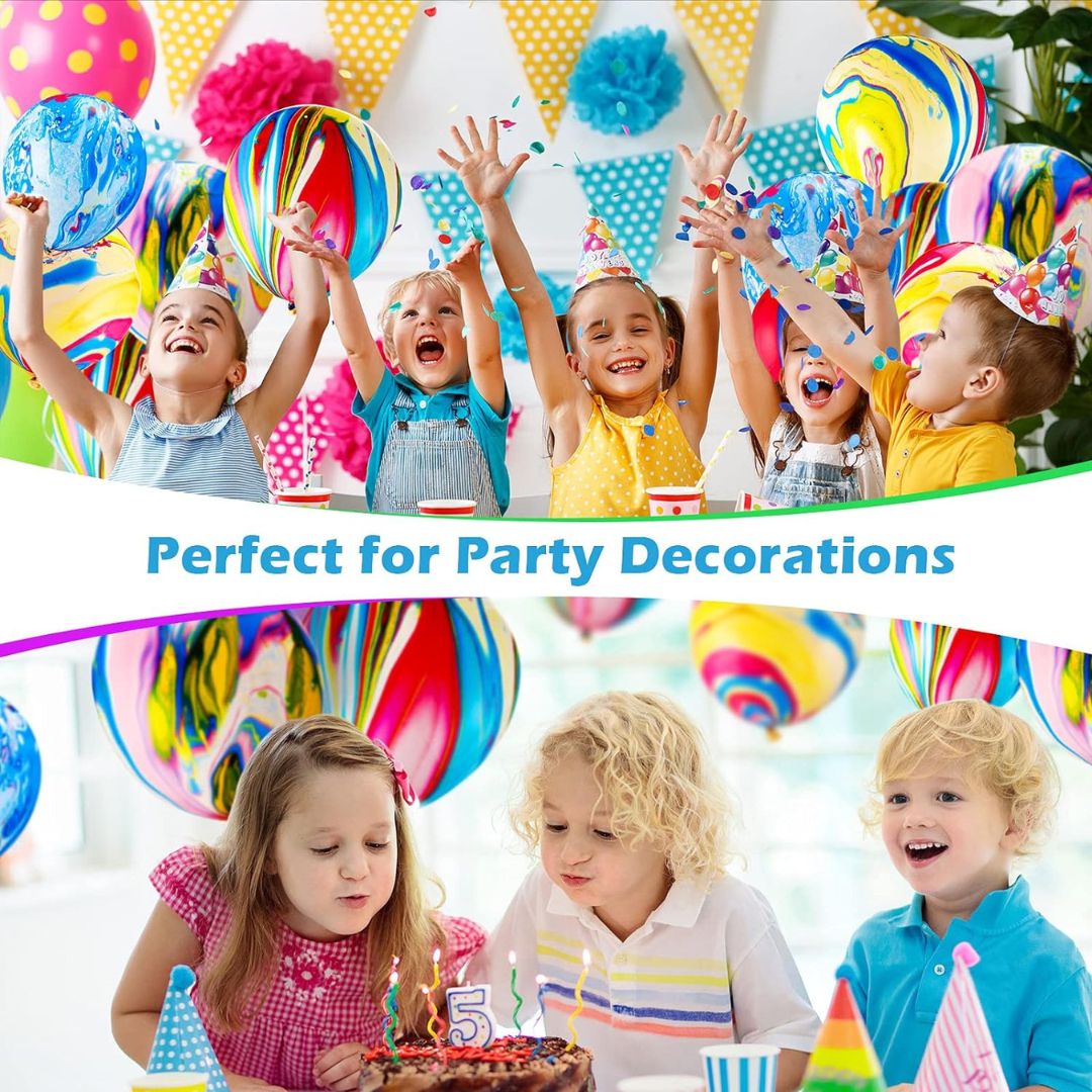 12" Marble Print Multicolor Balloon