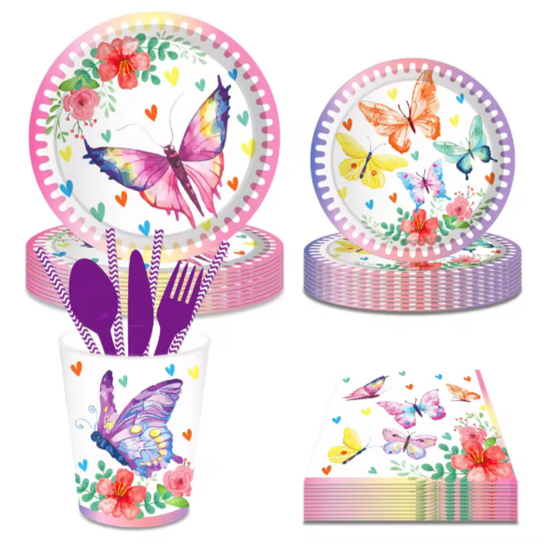 Butterfly Theme Paper Plates-Pack of 8 7"
