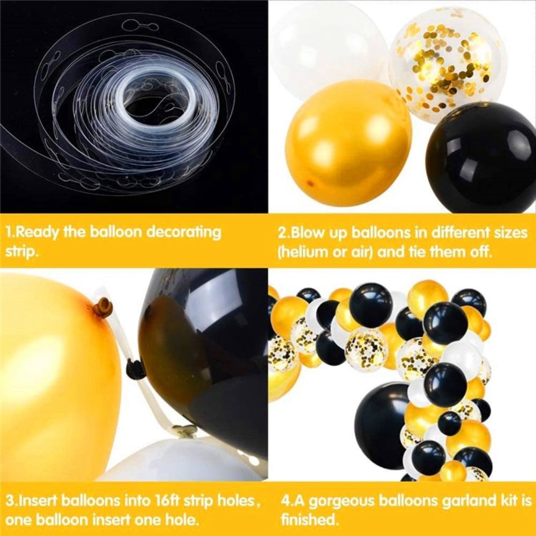 Happy Anniversary Balloon, Banner and LED Light Decoration Set - 58PC