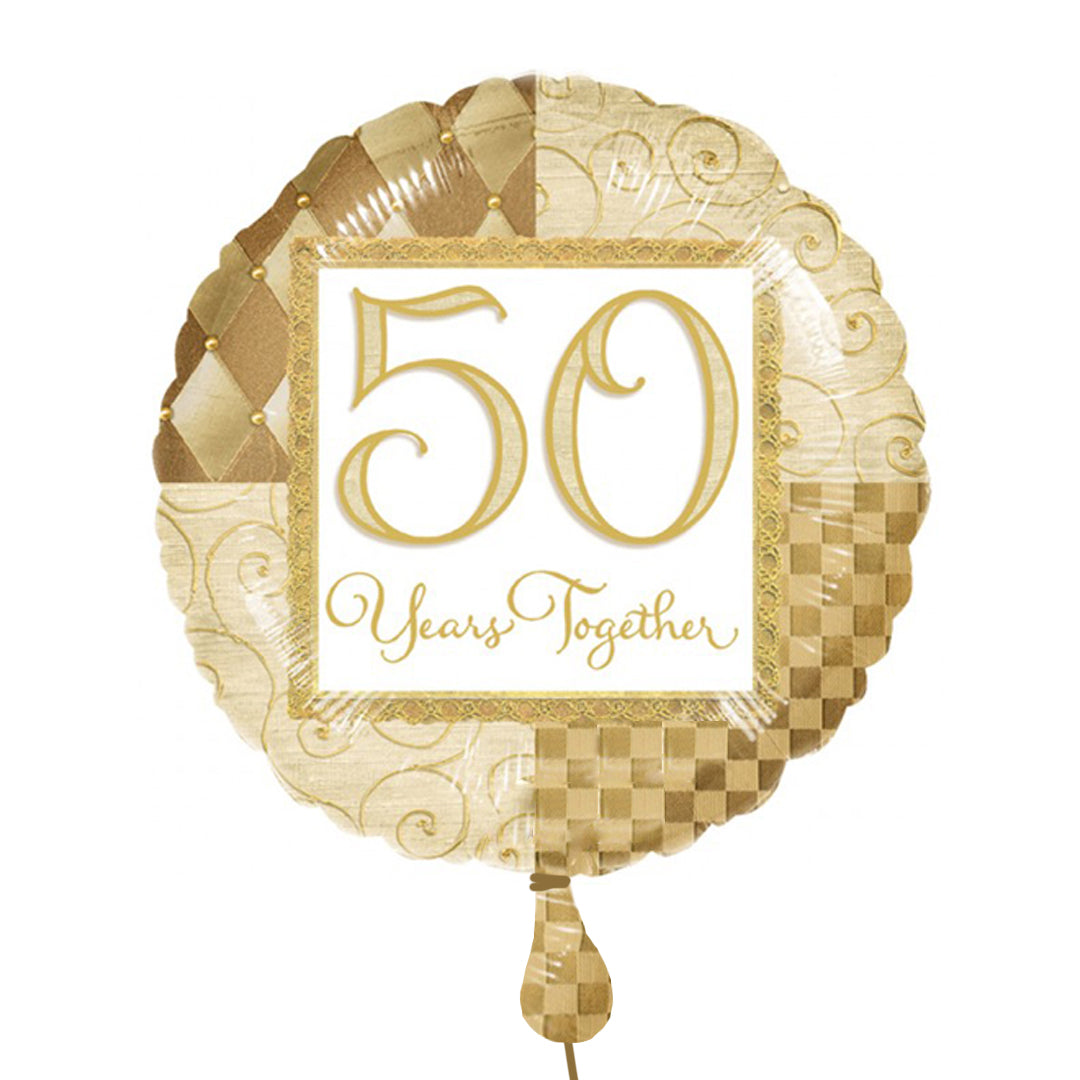 Cheers to 50 Years Together Foil Balloon - Helium Quality - 1PC