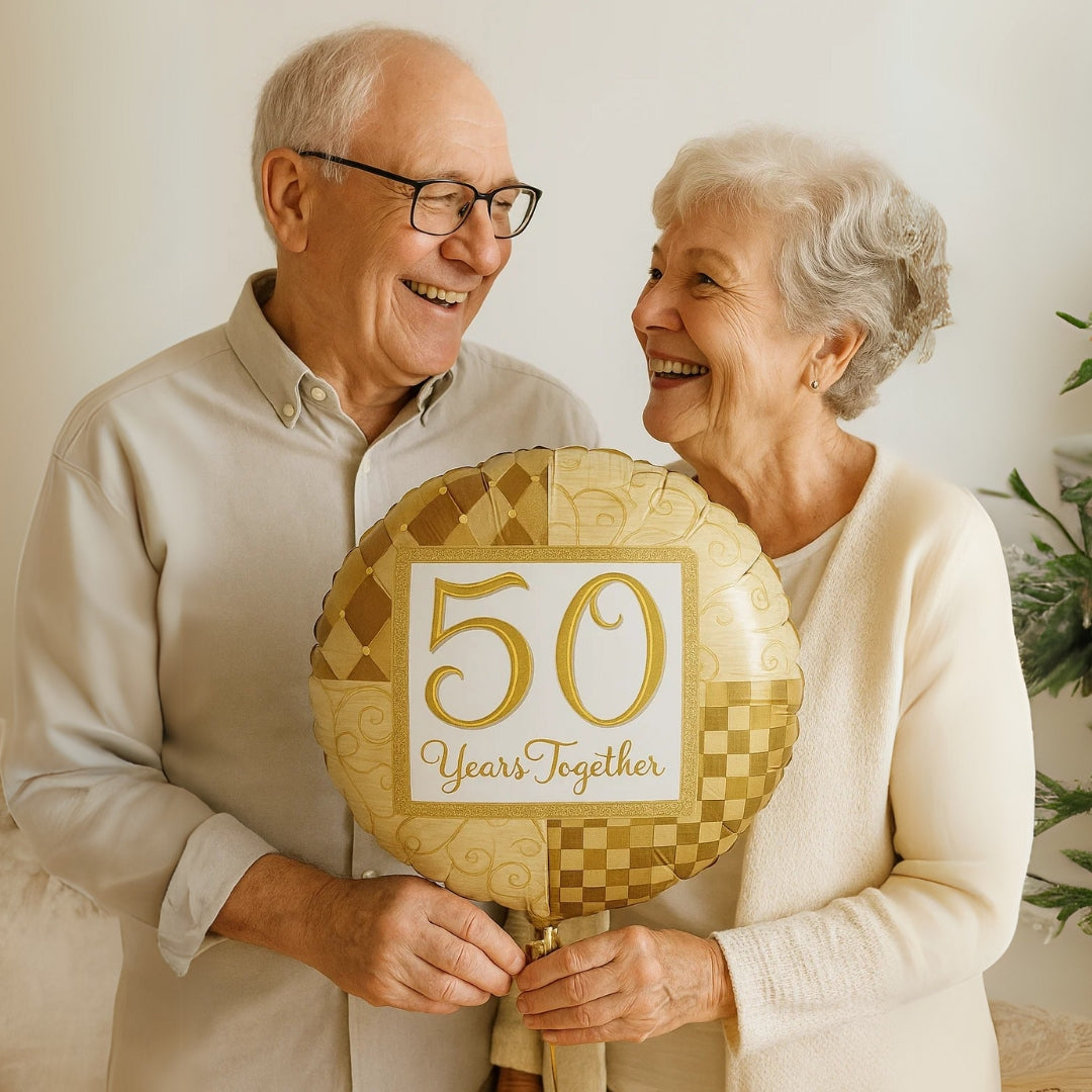 Cheers to 50 Years Together Foil Balloon - Helium Quality - 1PC