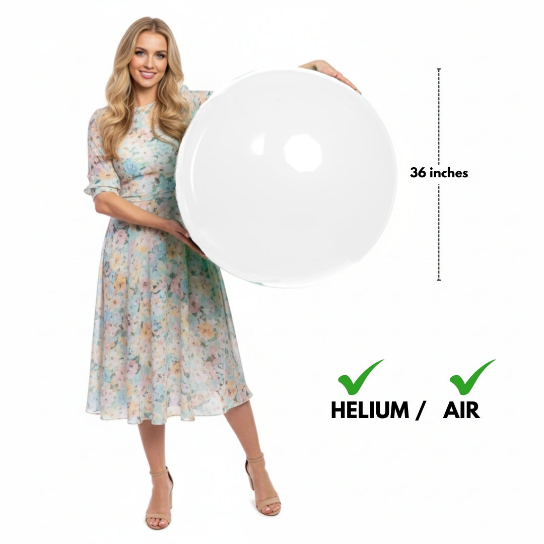 White Bladder Balloon - Helium Or Air Filled - 36 inches - 1PC