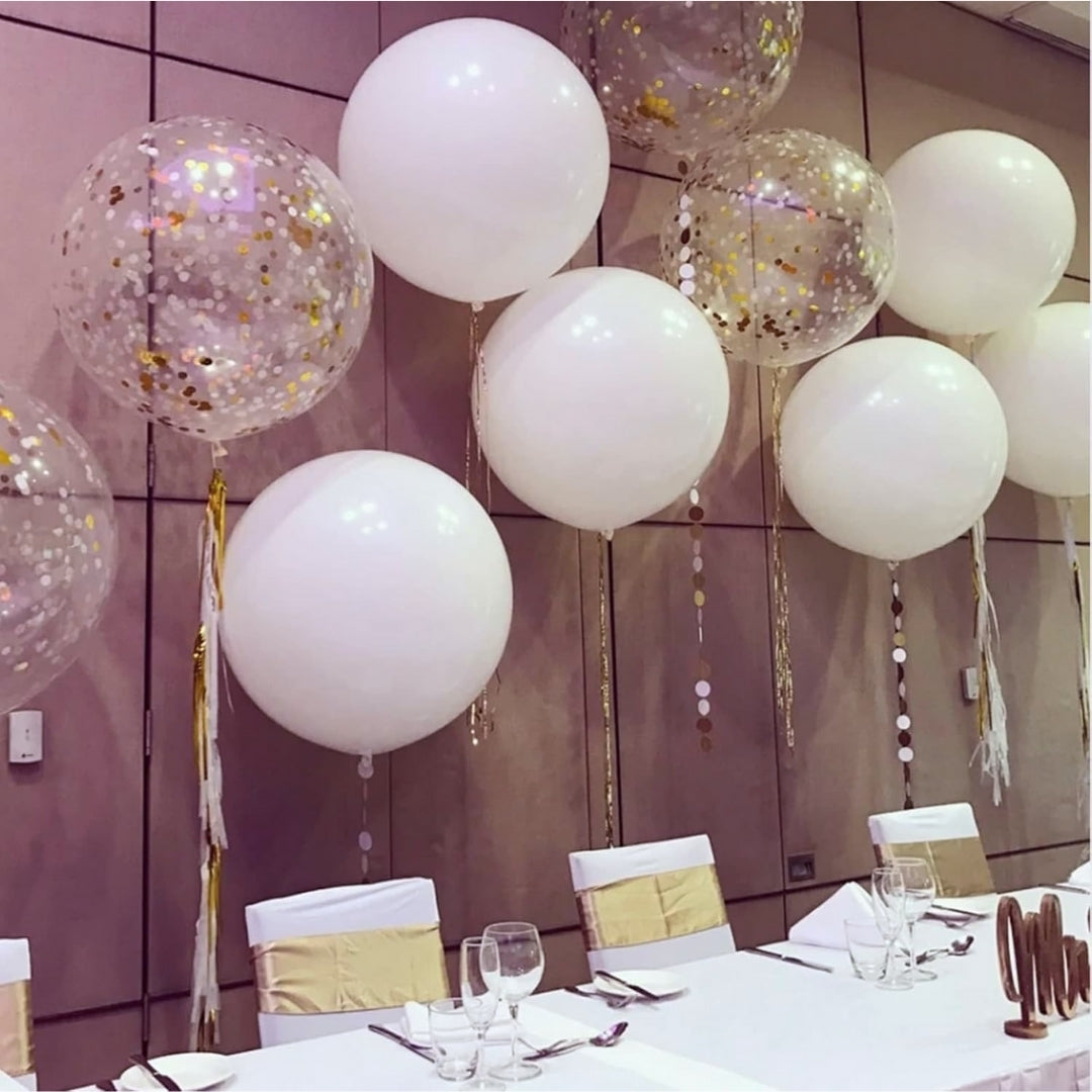White Bladder Balloon - Helium Or Air Filled - 36 inches - 1PC