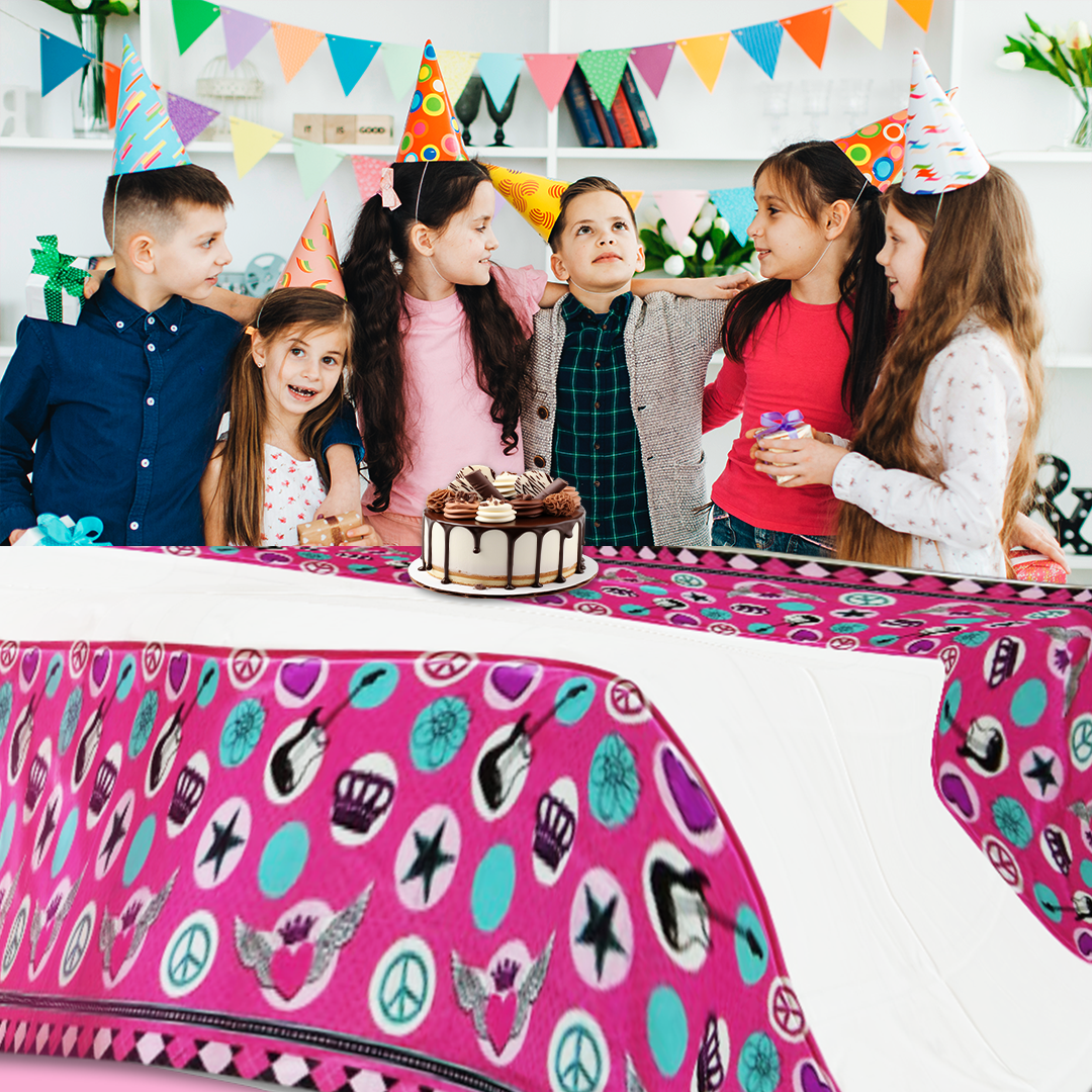 Rocker Princess Theme Table Cover - 54 inches X108 inches - 1PC