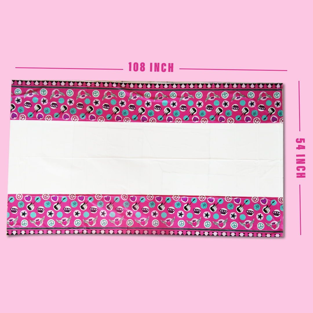 Rocker Princess Theme Table Cover - 54 inches X108 inches - 1PC