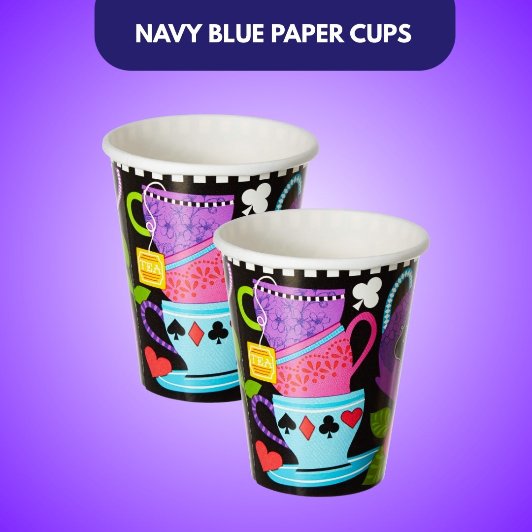 Wonderland Theme Party Paper Cups - 250ML - 8Pc