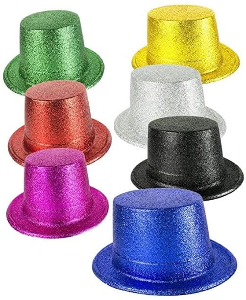 Glitter Top Hat Lrg. Pink