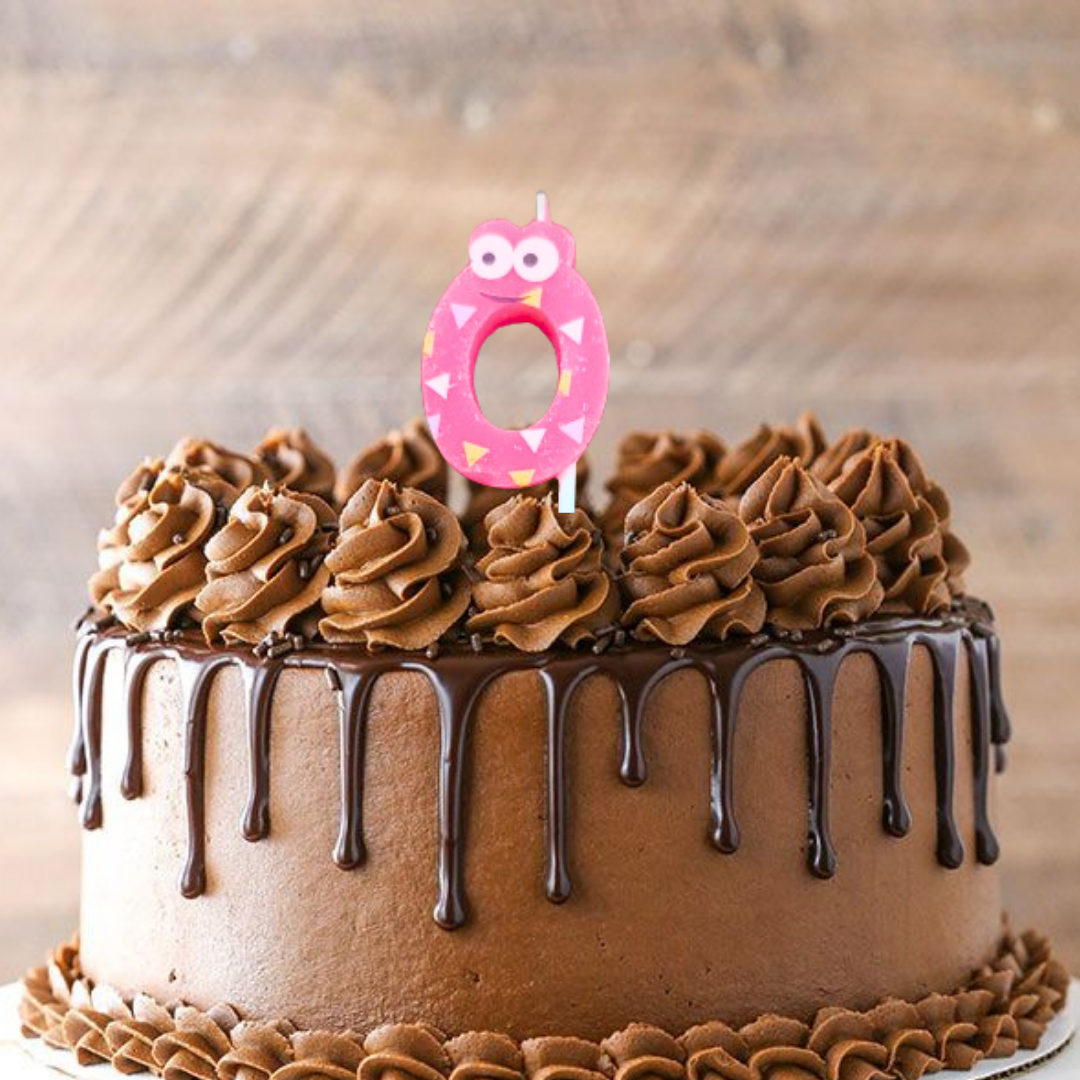 Number 0 Candle with Stars - 3PC