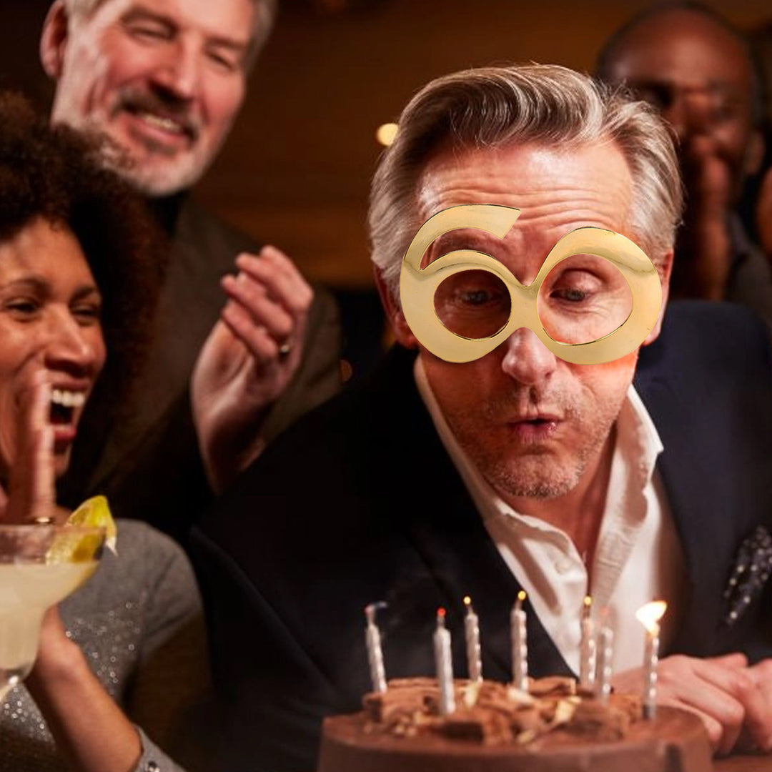 Happy 60th Birthday Metallic Gold Party Shades - 1PC