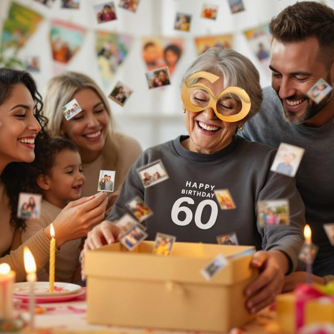 Happy 60th Birthday Metallic Gold Party Shades - 1PC